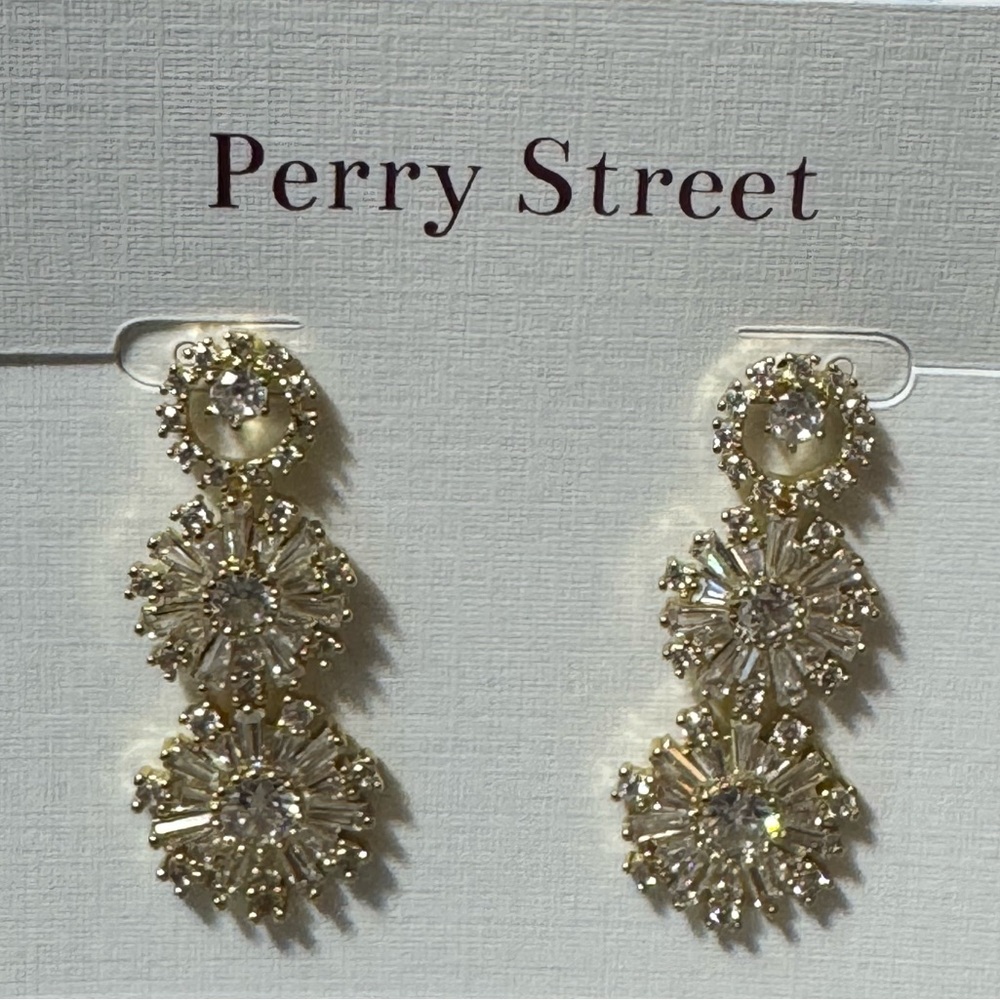 Gold & Crystal Drop Earrings